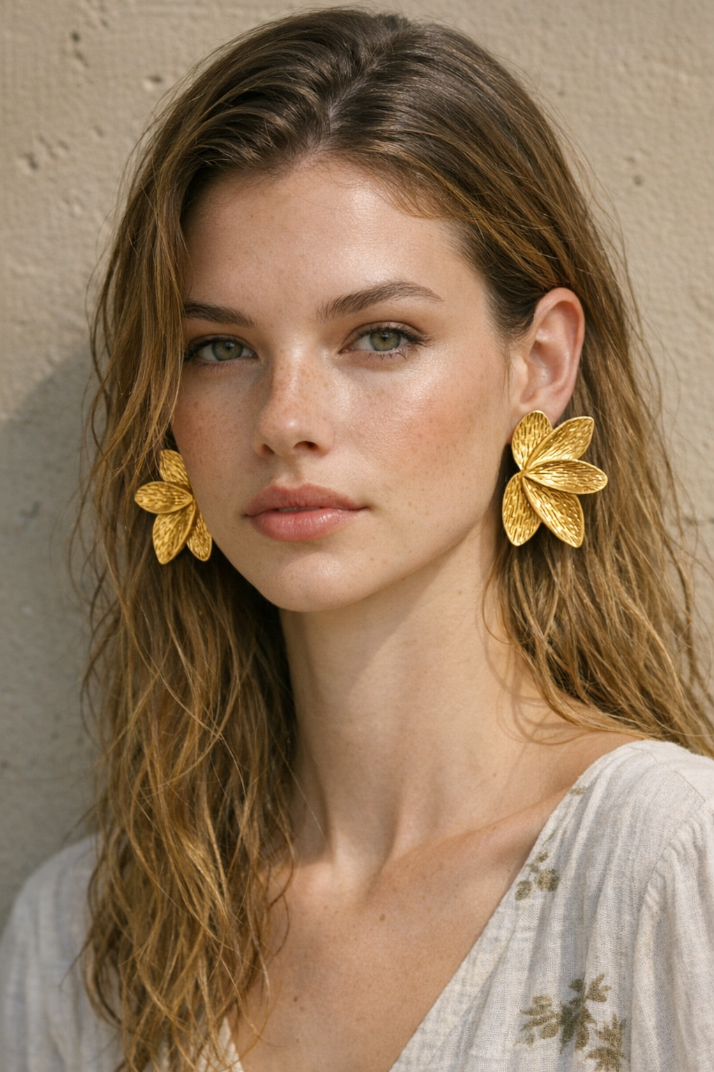 Golden Leaf Statement Earrings – 18K Gold Plated