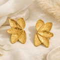 Golden Leaf Statement Earrings – 18K Gold Plated
